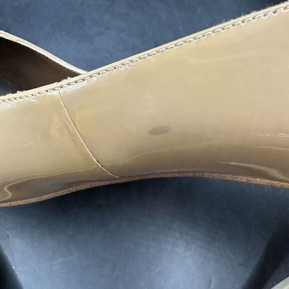 Jeffrey Campbell High Heel Pointed Toe Patent Leather Stiletto Pump Tan Size 10 - Picture 10 of 11